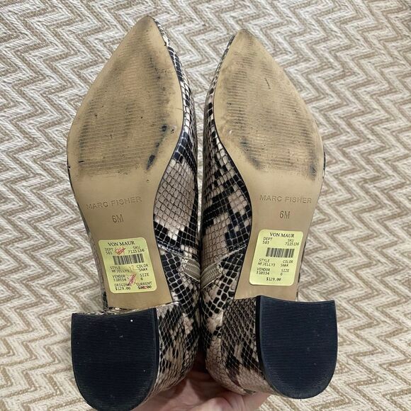 Marc Fisher Jelly Pointed Toe Snake Print Ankle Bootie - Picture 6 of 7